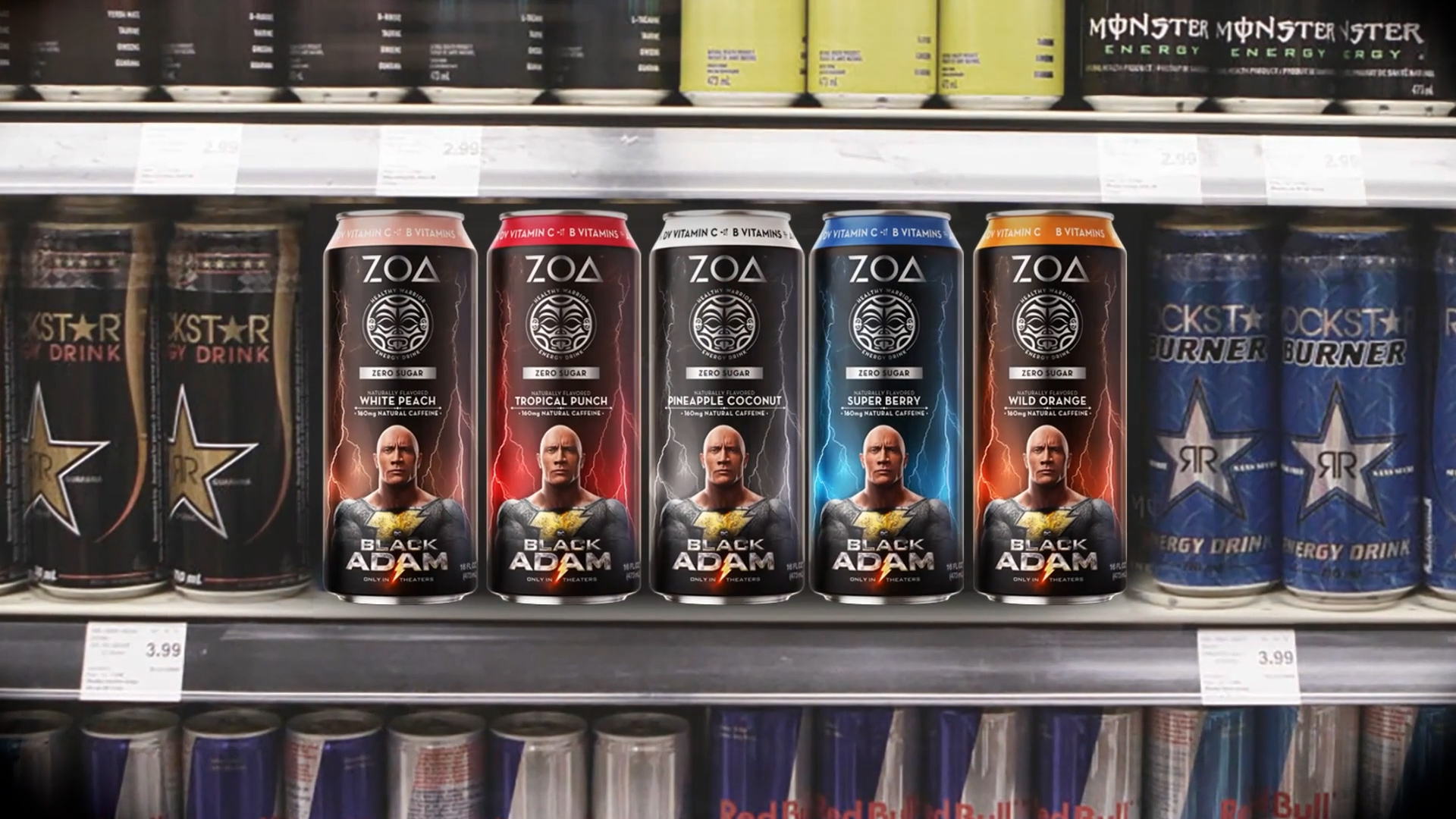 ZOA announces limited-edition 'Black Adam' cans, featuring Dwayne